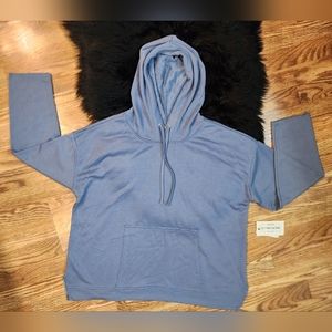 NEW For The Republic Blue Unisex Denim Lightweight Hoodie Size M